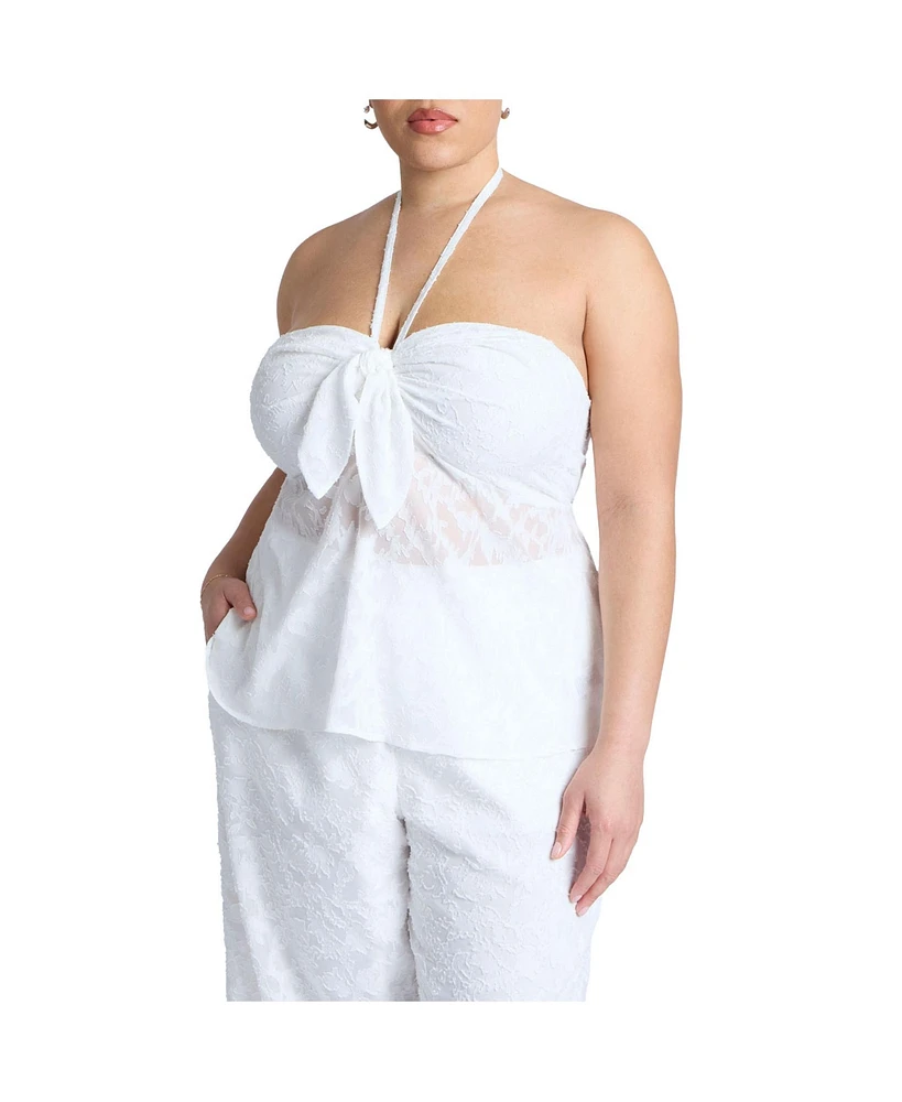 Eloquii Plus Neck-Tie Halter Top