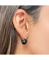 The Lovery Onyx Hoop Earrings millimeters
