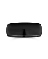 Bling Jewelry Plain Simple Wide Dome Silver Black Gold Plated Titanium Band Ring Comfort Fit 8MM
