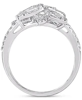 Diamond Flower Statement Ring (1 ct. t.w.) in 14k White Gold