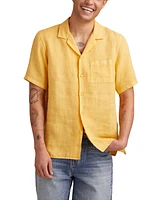Lucky Brand Men's Short Sleeve Linen Camp Collar Shirt