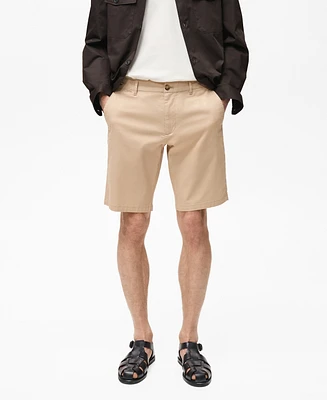 Mango Men's Slim-Fit Chino Cotton Bermuda Shorts