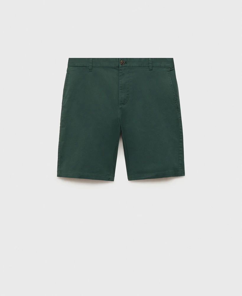 Mango Men's Slim-Fit Chino Cotton Bermuda Shorts