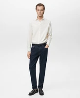 Mango Men's Slim-Fit Striped Seersucker Shirt