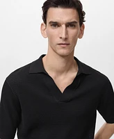 Mango Men's Structured Fine-Knit Polo Shirt