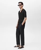 Mango Men's Pointelle Detail Knitted Shirt