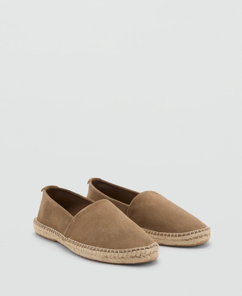 Mango Men's Jute Suede Espadrilles Round Toe Loafers