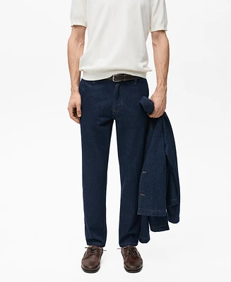 Mango Men's Regular-Fit Dark-Wash Jeans