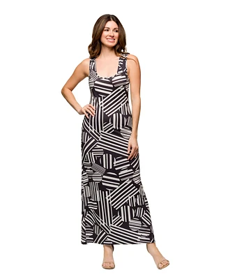 24seven Comfort Apparel Women's Razorback Tank Casual Maxi Dress