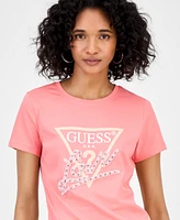 Guess Women's Embellished Love Triangle T-Shirt
