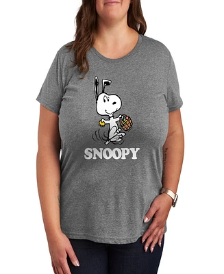 Hybrid Apparel Plus Peanuts Snoopy Easter Graphic Crew Neck T-Shirt