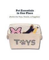 Country Living Foldable Fabric Dog Toy Storage Bin - Durable, Stylish, and Convenient Organizer for Pet Accessories