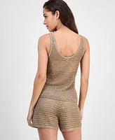 Guess Women's Ava Embellished Open-Stitch Tank Top