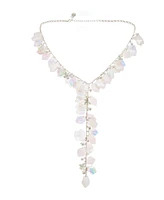 Betsey Johnson Ivory Garden Glam Flower Petal Y-Necklace