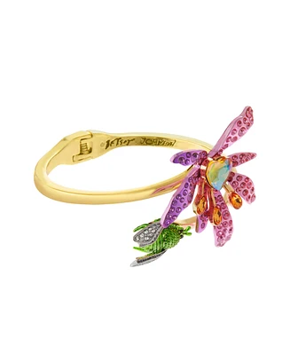 Betsey Johnson Faux Stone Garden Glam Iris Bangle Bracelet