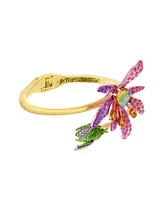 Betsey Johnson Faux Stone Garden Glam Iris Bangle Bracelet