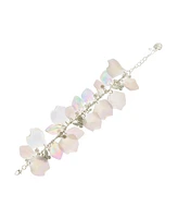 Betsey Johnson Ivory Garden Glam Flower Petal Link Bracelet
