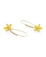 Betsey Johnson Faux Stone Garden Glam Daisy Dangle Earrings