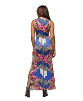 24seven Comfort Apparel Women's Sleeveless Side Slit Maxi Dress