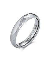 Bling Jewelry Multi Faceted Prism Cut Titanium Band Rings Silver Tone Comfort Fit