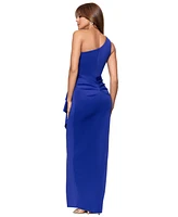 Xscape Women's One-Shoulder Ruffled Long Fit & Flare Dress