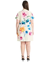 Maggy London Plus Printed Short-Sleeve Dress