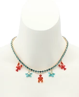 Betsey Johnson Mermaid Jewels Lobster Starfish Charm Tennis Necklace