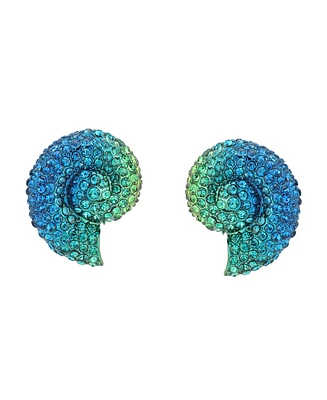 Betsey Johnson Mermaid Jewels Shell Button Earrings