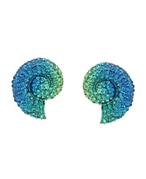 Betsey Johnson Mermaid Jewels Shell Button Earrings
