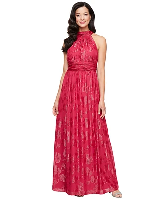 Sl Fashions Women's Burnout Chiffon Sleeveless Gown