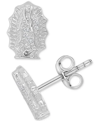 Cubic Zirconia Sculptural Stud Earrings in Sterling Silver