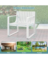 Patio Chairs Set of 4 Weather-resistant Plastic Outdoor Armchairs