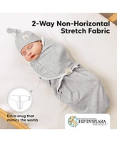 KeaBabies 3-Pack Organic Baby Swaddle Sleep Sacks with Knot Hats, Newborn Swaddles Wrap 0-3 Months, Ergonomic Wearable Blanket