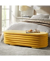 Rupert Bench with Gold-finished Metal Legs
