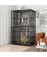 Bingopaw Stackable Heavy-Duty Dog Cage With Casters and Tray