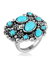 Sterling Silver Sleeping Beauty Turquoise Heart Ring