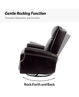 Paoletta Genuine Leather Manual Swivel Glider Recliner