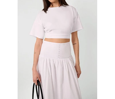 WeWoreWhat Women's Ruched Cropped Tee