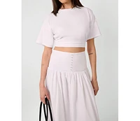WeWoreWhat Women's Ruched Cropped Tee