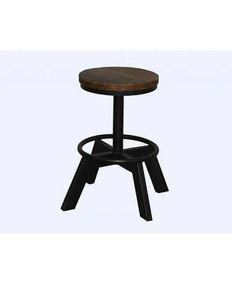 Industrial Iron Bar Stool with Backless Design for Bar Height Seating