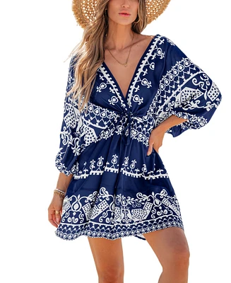 Cupshe Women's Twilight Mood Ornate Mini Beach Dress