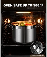 Cooks Standard 6-Quart Stock Pot with Lid, Professional 18/10 Stainless Steel Stockpot Dutch Oven Casserole Cooking Pot, Ollas de Cocina, Compatible w