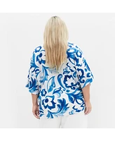 City Chic Plus Tie Print Shirt