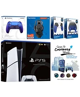 Sony Playstation 5 Slim Digital with Extra Volcanic Red Controller, Plantronics Headset, Gamer Kit, Trigger Kit and MightySkins Decal Voucher + 1 Year