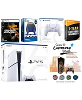 Sony Playstation 5 Slim Disc with Call of Duty Black Ops 6, Extra Gray Camo Controller, Gamer Starter Pack and MightySkins Voucher + 1 Year Cps Extend