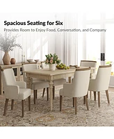 Pintu Farmhouse Dining Table With Drawer