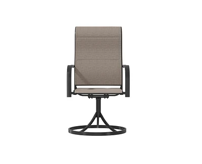 Casainc Pvc-coated polyester Fabric Iron Frame Swivel Dining Chair (Set of 2)
