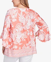 Ruby Rd. Plus Puff Print Ruffle Top