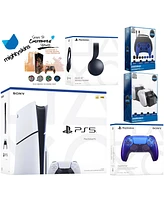 Sony Playstation 5 Slim Disc Bundle with Black Pulse Headset, Extra Nova Pink Controller, Pro Gamer Kit, Dual Charge Dock and MightySkins Decal Vouche