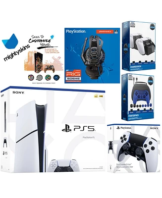 Sony Playstation 5 Slim Disc Bundle with Extra Edge Controller, Plantronics Headset, Pro Gamer Kit